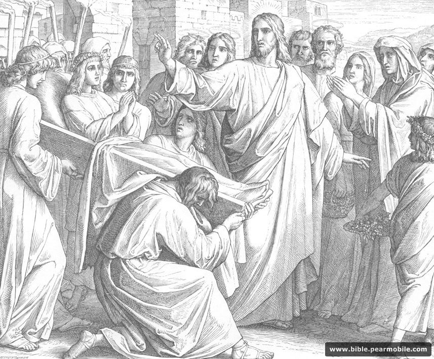 انجيل لوقا 7:15 - Jesus Raises the Widow\'s Son