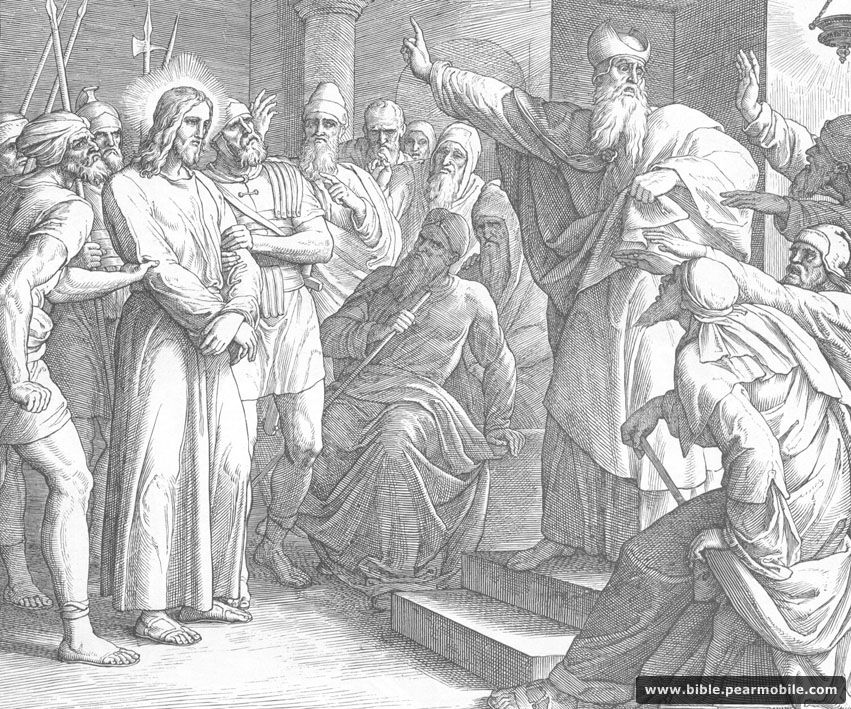 انجيل متى 26:65 - Jesus\' Trial Before Caiaphas