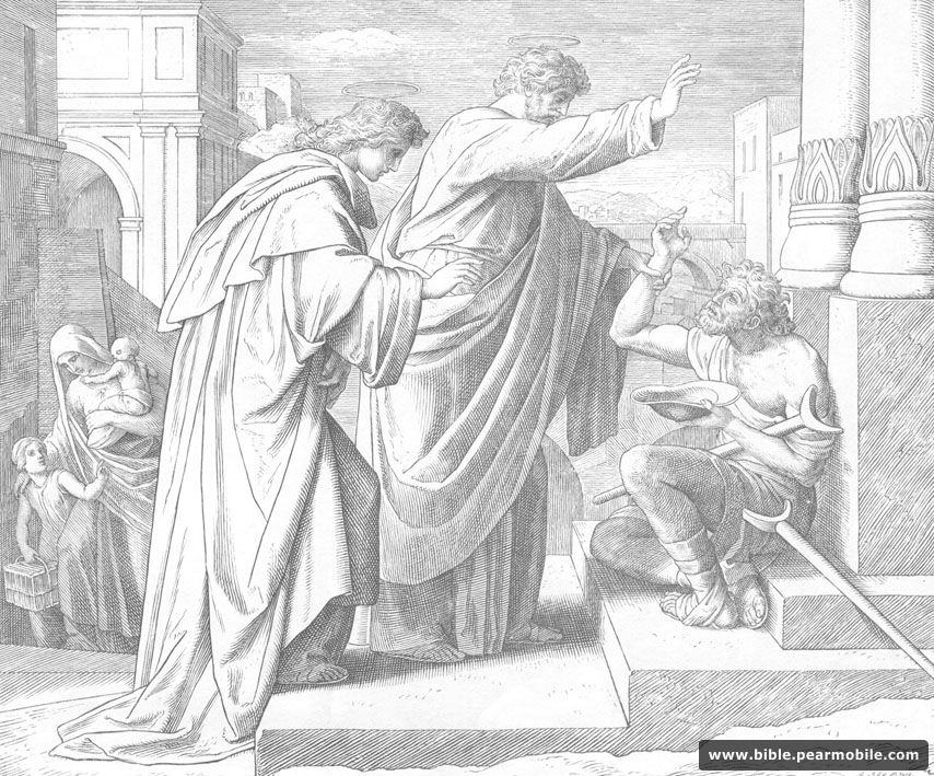 Hechos 3:6 - Peter Heals Crippled Beggar