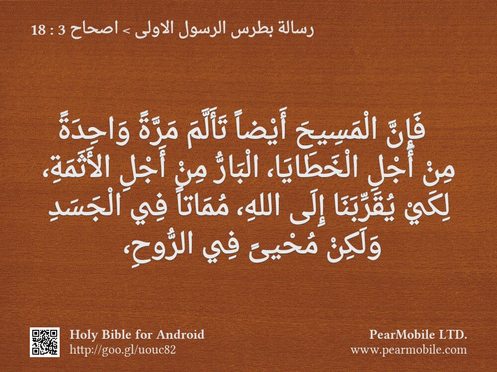 رسالة بطرس الرسول الاولى, اصحاح 3:18