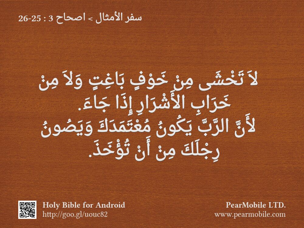 سفر الأمثال, اصحاح 3:25-26
