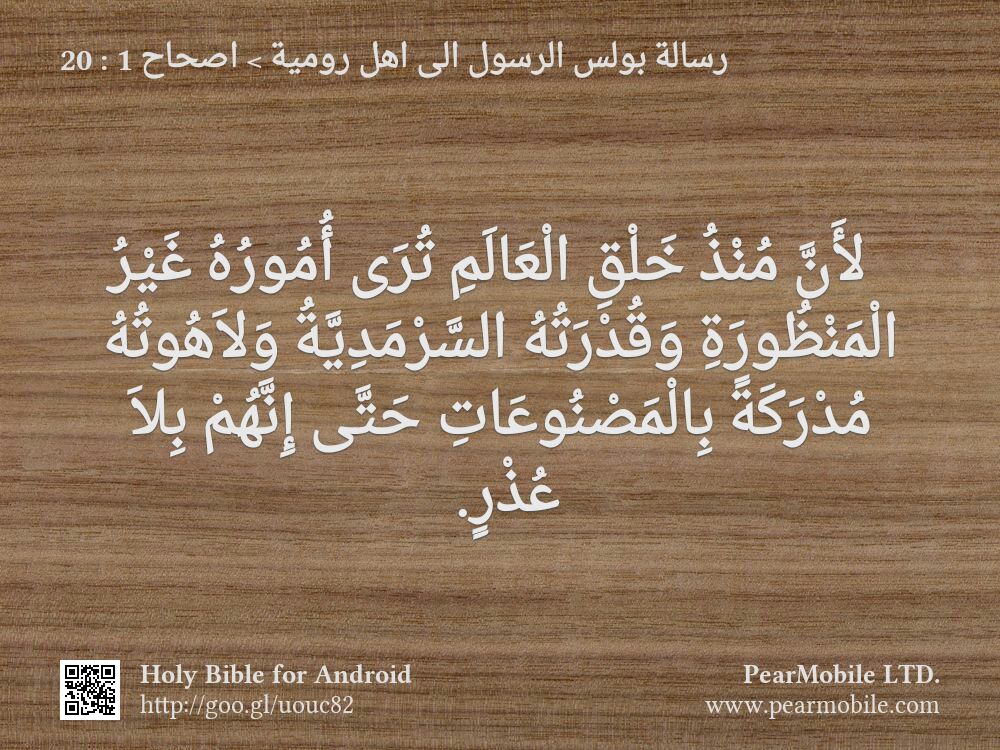 رسالة بولس الرسول الى اهل رومية, اصحاح 1:20