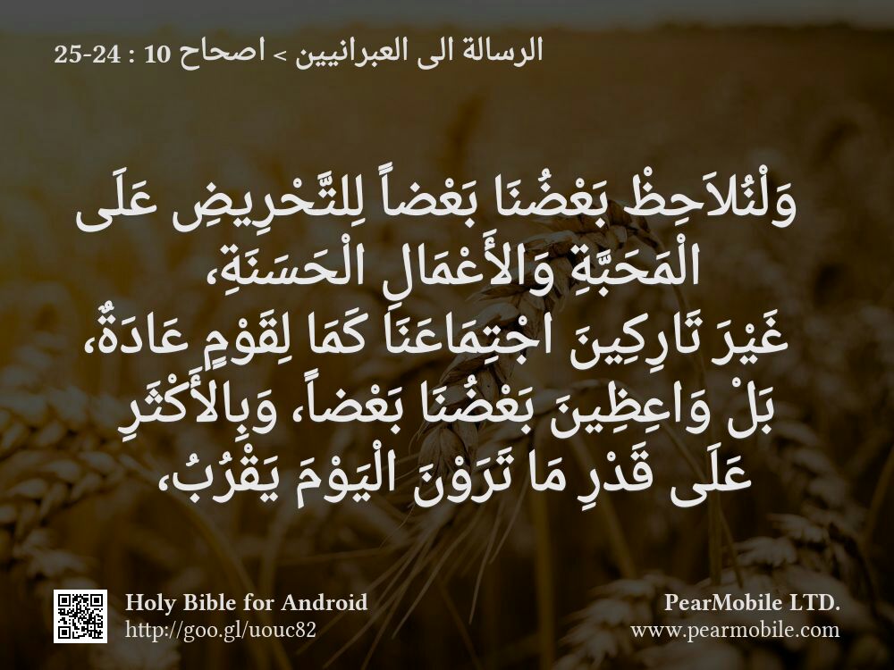 الرسالة الى العبرانيين, اصحاح 10:24-25