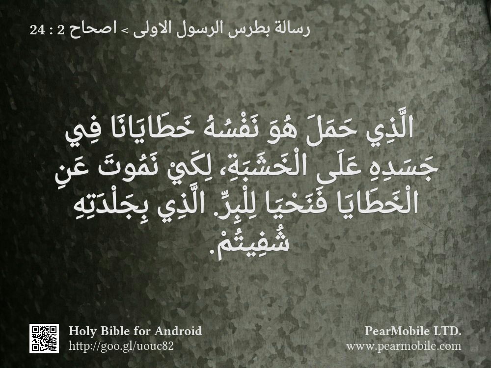 رسالة بطرس الرسول الاولى, اصحاح 2:24