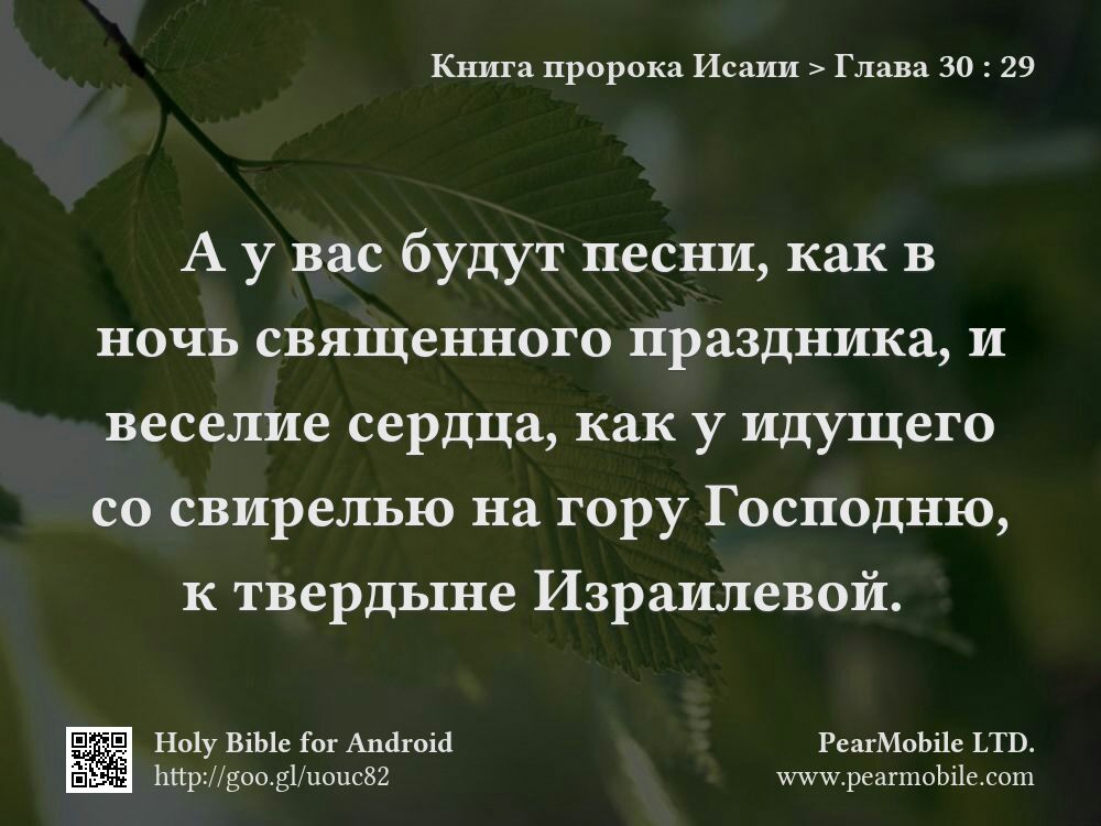 Книга пророка Исаии, Глава 30:29