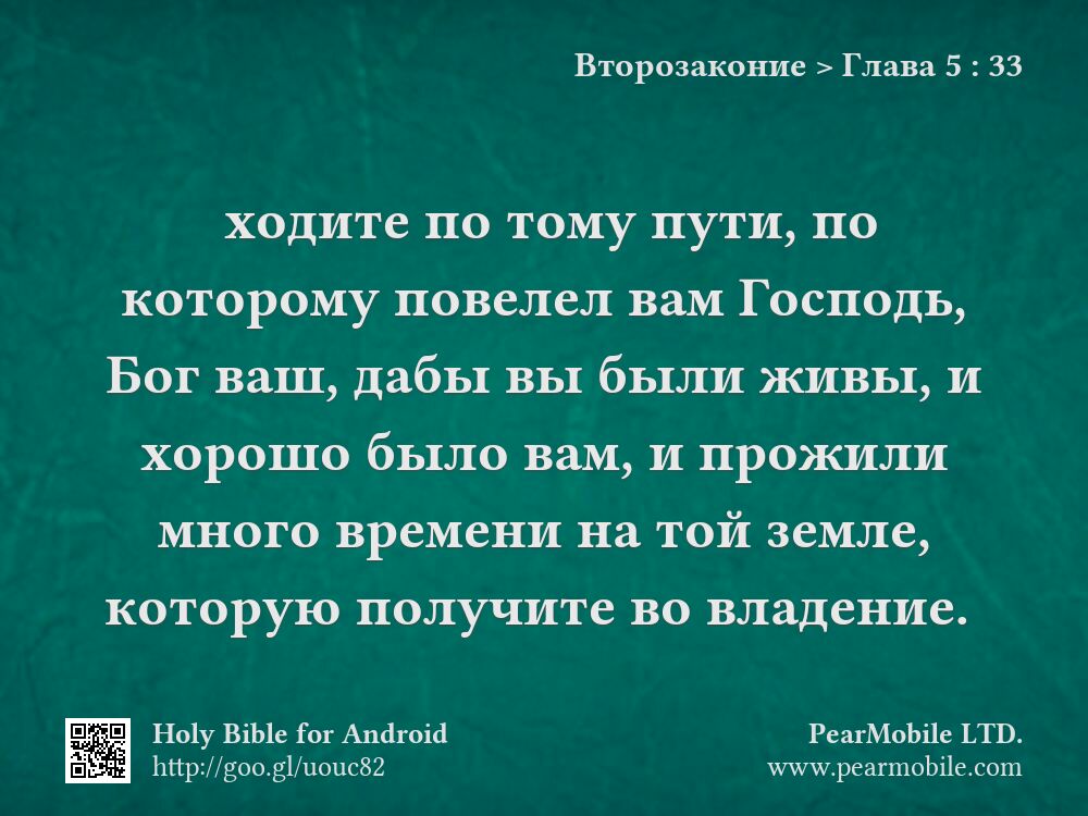Второзаконие, Глава 5:33