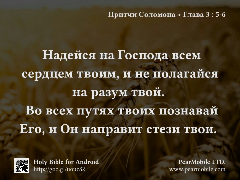 Притчи Соломона, Глава 3:5-6