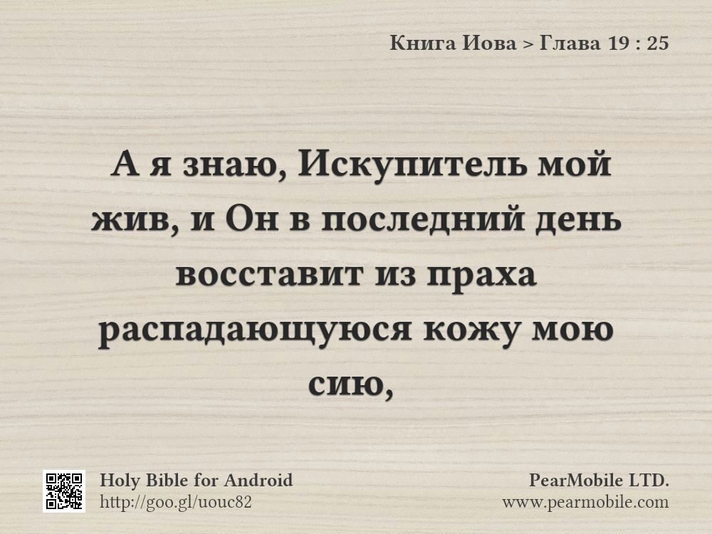 Книга Иова, Глава 19:25