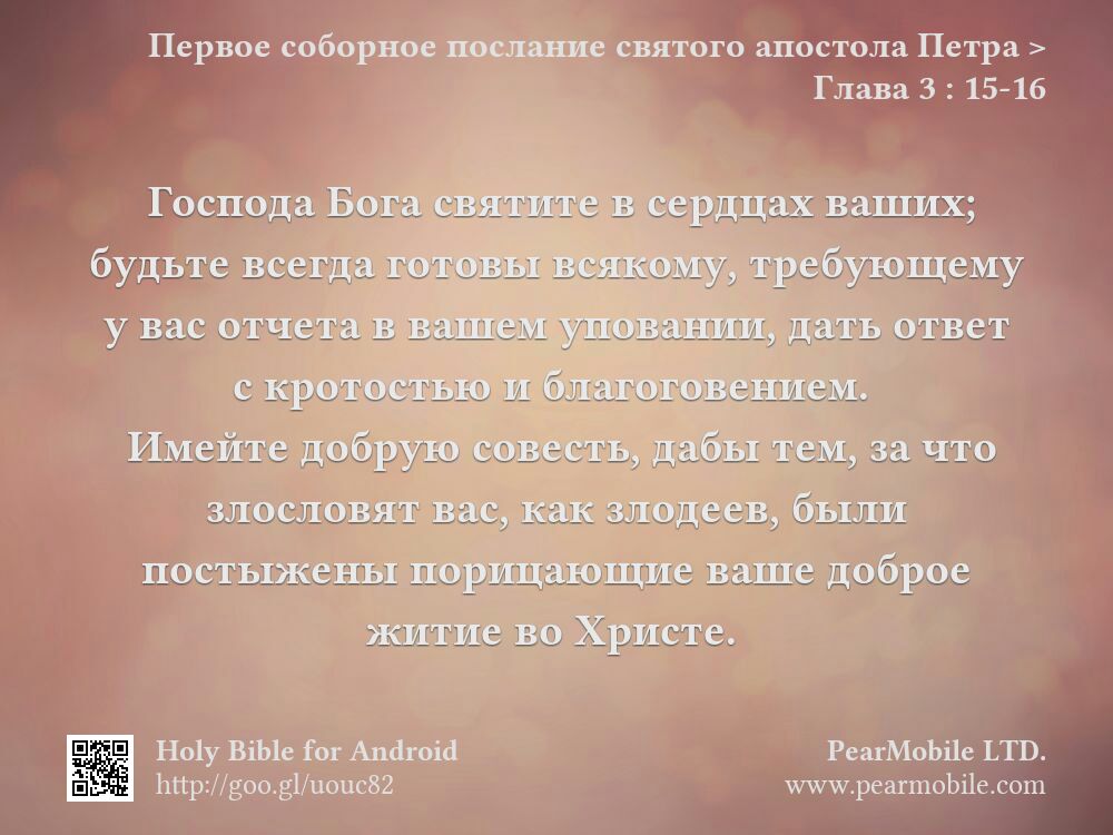 Первое соборное послание святого апостола Петра, Глава 3:15-16