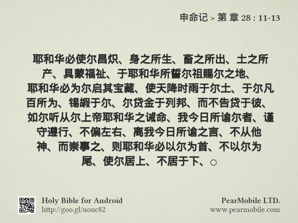 申命记, 第 章 28:11-13