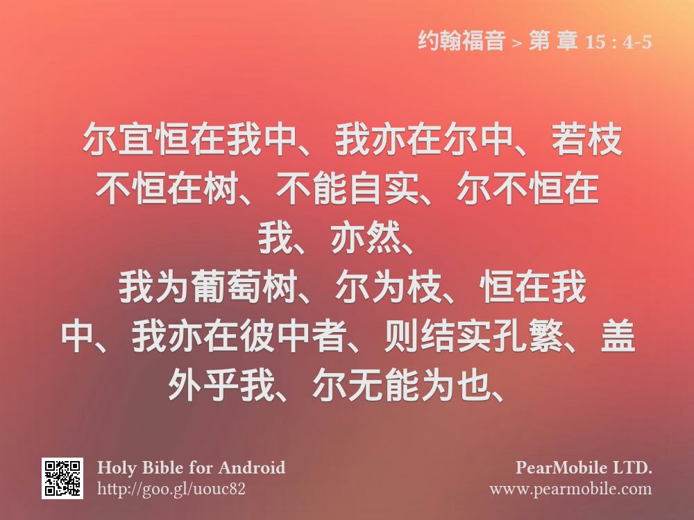 约翰福音, 第 章 15:4-5