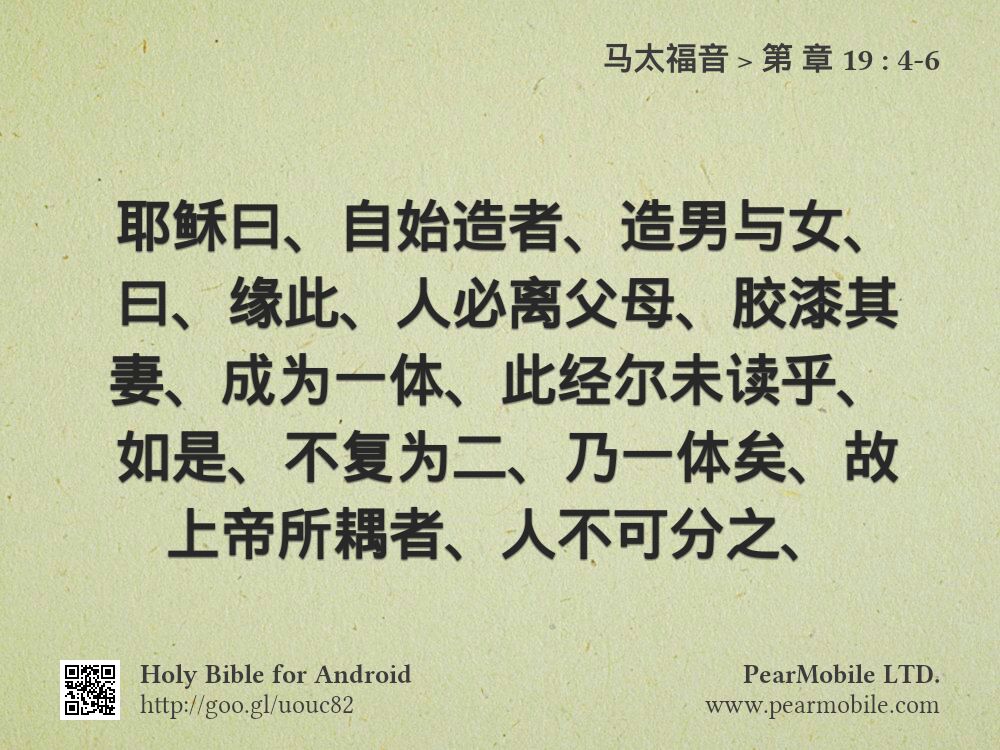 马太福音, 第 章 19:4-6