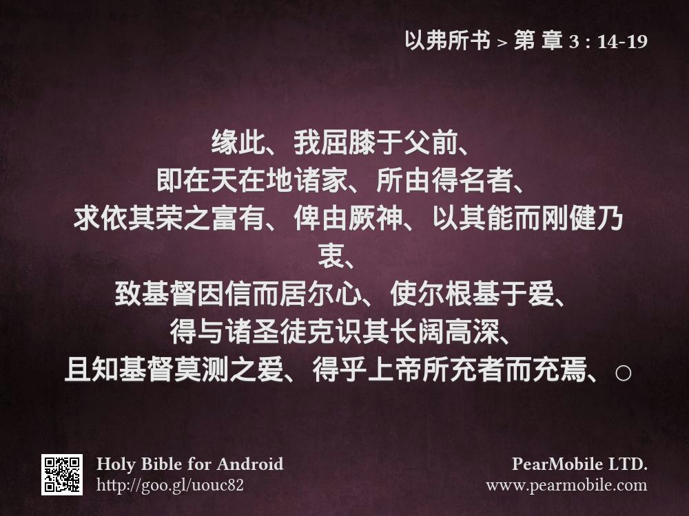 以弗所书, 第 章 3:14-19